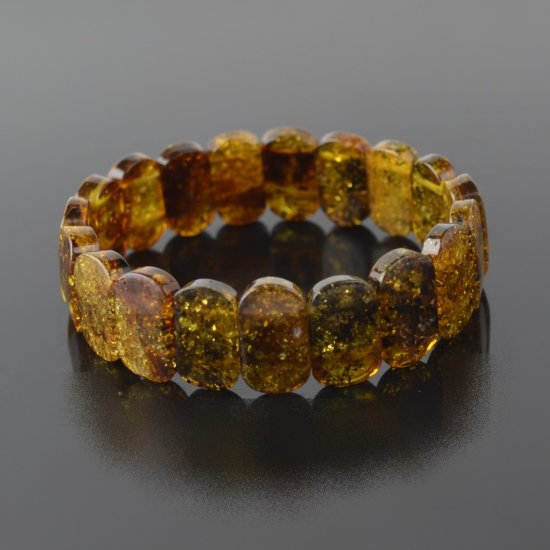 Large green honey Baltic amber bracelet